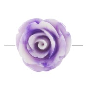Synthetic 20 mm flower bead - Marbled Violet - Cream x1|raw }}