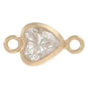 8x4mm Spacers heart Zirconium oxide - Gold filled - Crystal x1|raw }}