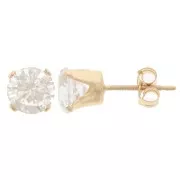 6mm Zirconium Oxide Earrings - Gold filled x2