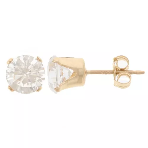6mm Zirconium Oxide Earrings - Gold filled x2