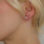 5mm Earrings 3 balls Zirconium oxides - Gold filled x2