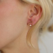 10mm Hollow Zirconium Oxide Earrings Gold Filled x2