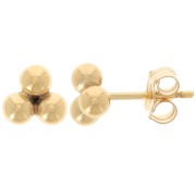 6mm Earstuds 3 balls - Gold filled x2