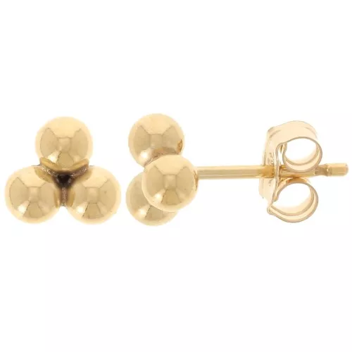 6mm Earstuds 3 balls - Gold filled x2