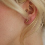 6mm Earstuds 3 balls - Gold filled x2