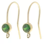 Green - 16mm earwires with zirconium oxide - Gold filled - Green x2 16mm earwires with zirconium oxide - Gold filled - Green x2