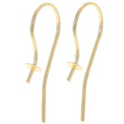 14mm Earwires for 4mm semi pierced - Gold filled x2|raw }}