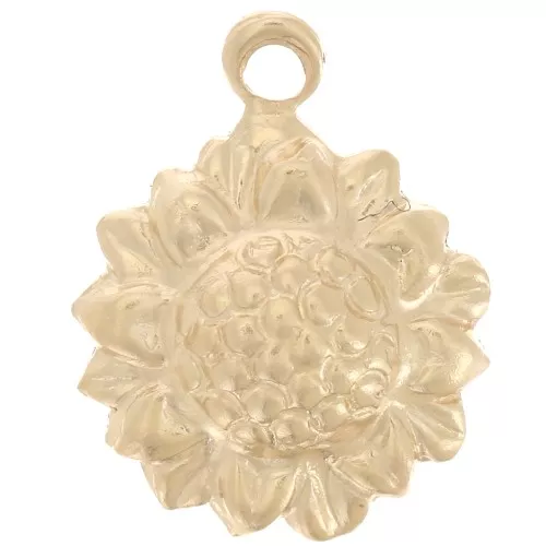 9mm sunflower charm - Gold filled x1