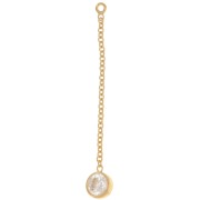 31x4.5mm Chain pendant and round Zirconium oxide - Gold filled x1