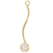 25x4.5mm Spiral Pendant with Zirconium Oxide - Gold filled x1