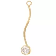 25x4.5mm Spiral Pendant with Zirconium Oxide - Gold filled x1