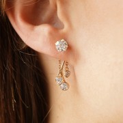 25x4.5mm Spiral Pendant with Zirconium Oxide - Gold filled x1