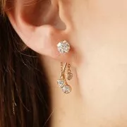 25x4.5mm Spiral Pendant with Zirconium Oxide - Gold filled x1