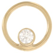 10mm hollow circle charm - Gold filled - Crystal x1|raw }}