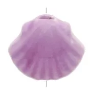 10x12mm Ceramic shell beads - Iridescent violet x5