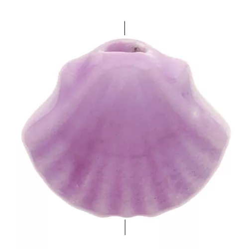10x12mm Ceramic shell beads - Iridescent violet x5