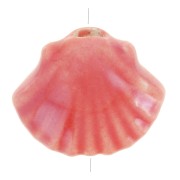 10x12mm Ceramic shell beads - Iridescent red x5