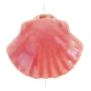 10x12mm Ceramic shell beads - Iridescent red x5