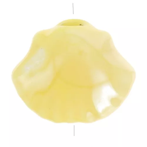 10x12mm Ceramic shell beads - Iridescent yellow x5