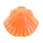 10x12mm Ceramic shell beads - Orange iridescent x5