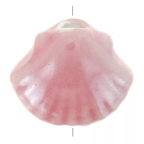 10x12mm Ceramic shell beads - Iridescent light pink x5