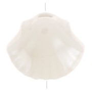 10x12mm Ceramic shell beads - Ecru iridescent x5|raw }}