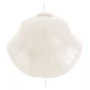 10x12mm Ceramic shell beads - Ecru iridescent x5