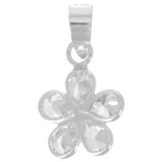 10mm 925 Sterling Silver flower pendant with zirconium oxides x1
