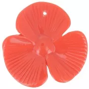 42x43mm 3-petal flower pendant in opaque resin - Vanilla x1