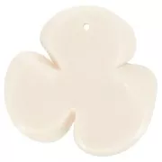 42x43mm 3-petal flower pendant in opaque resin - Cream x1