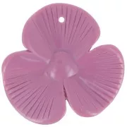 42x43mm 3-petal flower pendant in opaque resin - Plum x1