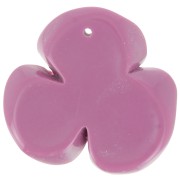 42x43mm 3-petal flower pendant in opaque resin - Plum x1