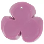 42x43mm 3-petal flower pendant in opaque resin - Plum x1