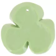 42x43 mm 3-petal flower pendant in opaque resin - Almond green x1