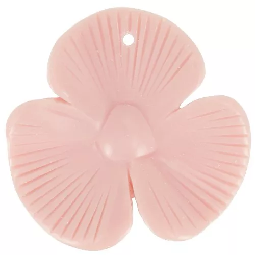 42x43mm 3-petal flower pendant in opaque resin - Pink x1