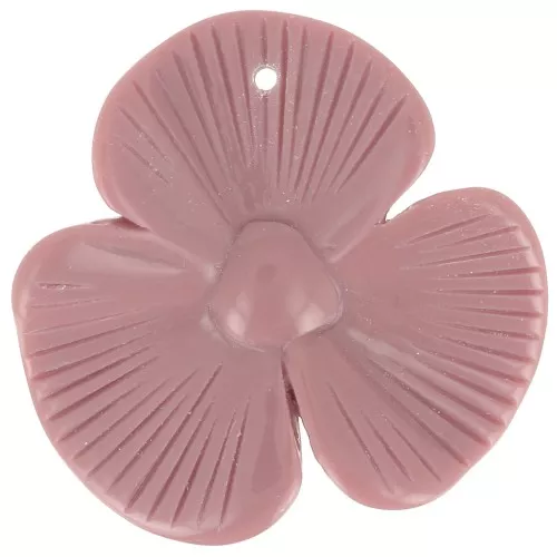 42x43mm 3-petal flower pendant in opaque resin - Mocha Mousse x1