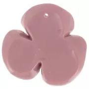 42x43mm 3-petal flower pendant in opaque resin - Mocha Mousse x1