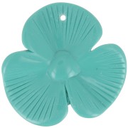 42x43mm 3-petal flower pendant in opaque resin - Turquoise green x1