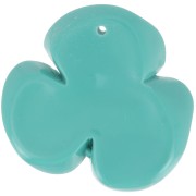 42x43mm 3-petal flower pendant in opaque resin - Turquoise green x1