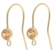 Champagne - 16mm Earwires Zirconium oxide - Gold filled - Champagne x2 16mm Earwires Zirconium oxide - Gold filled - Champagne x2