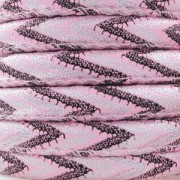 Synthetic cord with 6 mm Chevron stitching Pink x 50cm|raw }}