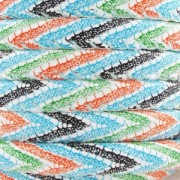 Synthetic cord with 6 mm Chevron stitching Orange/Blue x 50cm|raw }}