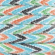 Synthetic cord with 6 mm Chevron stitching Orange/Blue x 50cm