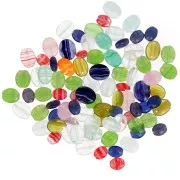 Czech glass beads assortment oval puck x50g