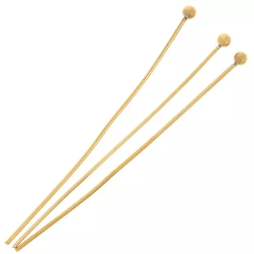 40x0.6mm 304 Stainless Steel Ball Head Pins - Gold x6