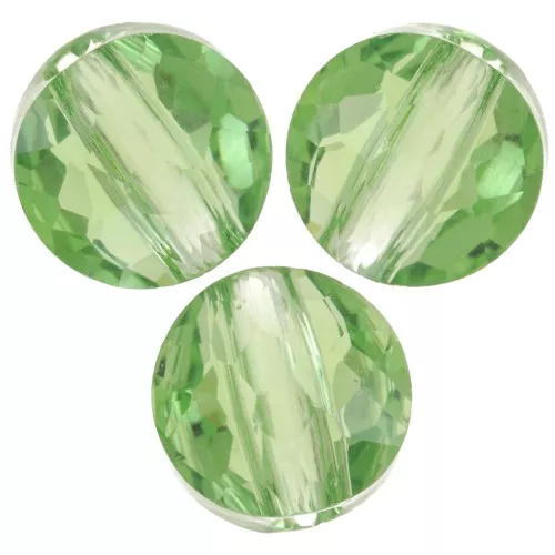 6mm Flat round beads - Thin Round PureCrystal 5034 - Reinvented Peridot x6