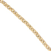 7mm 304 stainless steel Jaseron textured mesh chain - Gold x50cm