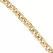 7mm 304 stainless steel Jaseron textured mesh chain - Gold x50cm