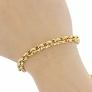 7mm 304 stainless steel Jaseron textured mesh chain - Gold x50cm