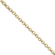 2.3mm Stainless steel 316L Jaseron mesh chain - closed ring - Gold x50cm